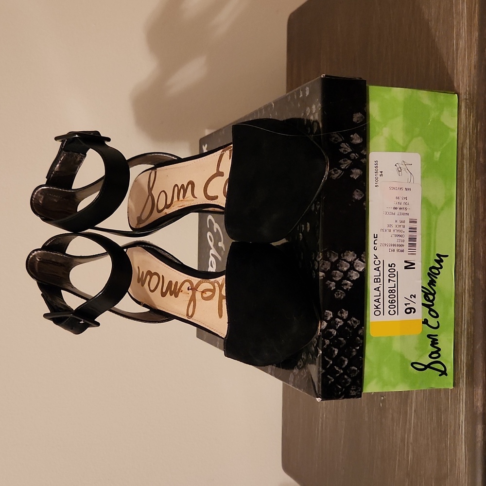 Sam Edelman Okala Black Dress Pump Suede and Leather